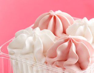 Strawberry and vanilla ice cream.
