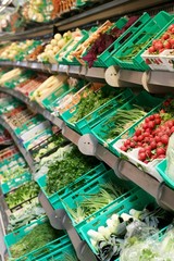 Fresh vegetables in supermarkets