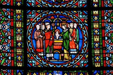 Muurstickers France, vitraux de la collégiale de Poissy © PackShot