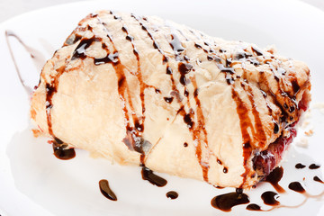 cherry strudel with chocolate