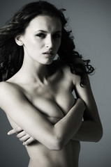 Naklejka premium Close up Portrait of sexy girl