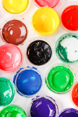 set of the watercolor gouache paints.