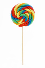 rainbow lollipop on white