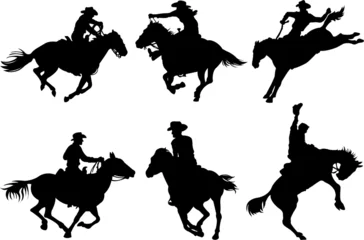 Raamstickers Cowboys silhouetten © Anna Velichkovsky