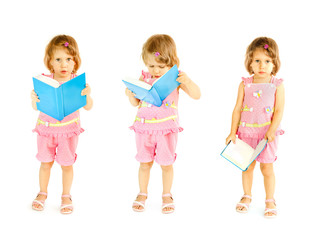 The babe with the book, a white background