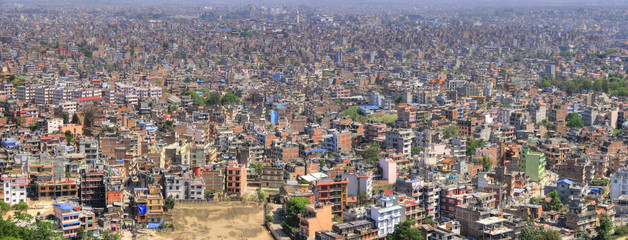Kathmandu (Nepal) - Aerial View from Monkey Temple - obrazy, fototapety, plakaty