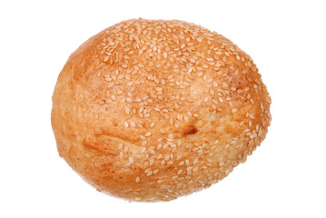 One fresh bun with sesame seeds