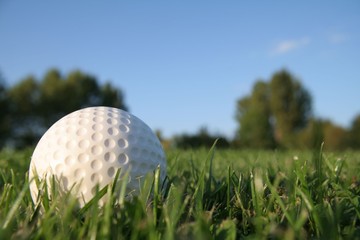 Golfball im Gras