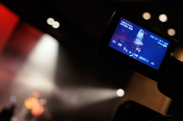 Fototapeta na wymiar Kamera wideo lcd display - profesjonalna produkcja HD