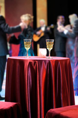 Romantic evening in restaurant