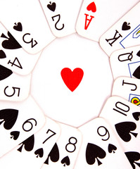 Ace of hearts and spade suit