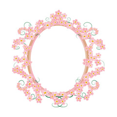 flower round frame (rose)