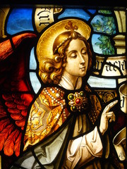 Vidriera de la f&aacute;brica de cristal en La Granja de San Ildefonso.