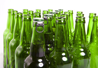 Empty glass bottles