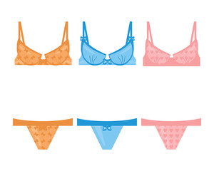 lingerie on white background