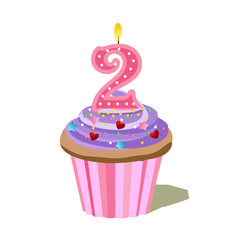 Number Two Cupcake