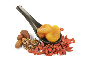 Dried Apricots on a Spoon
