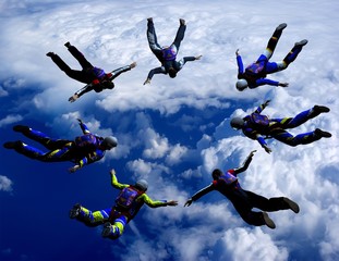 Sportsmen-parashutist soaring in sky © Kovalenko I