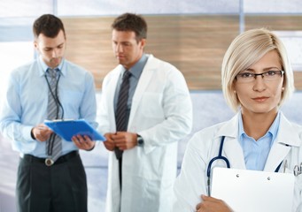 Fototapeta premium Doctors on hospital corridor