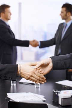 Businesspeople shaking hands