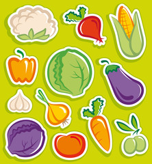 Vegetables stickers