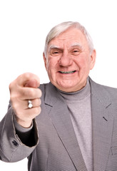 elderly men showing fig