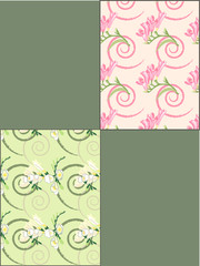 Spring floral seamless backgrounds set