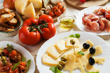 Antipasto, traditional italian appetizer food