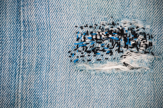 fond de jean vintage repris&eacute; en fripperie