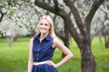 Young woman at spring park