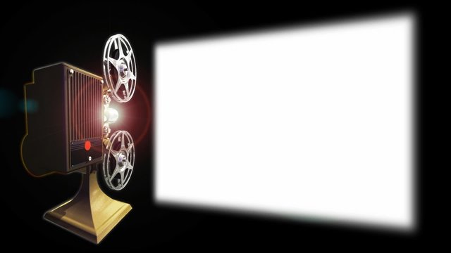 Projector film shows a film on screen