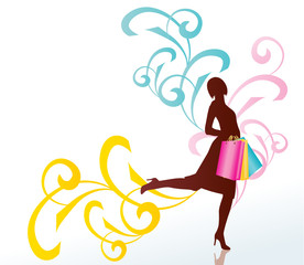 woman with shopping bags