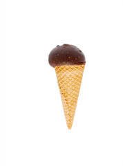 chocolate ice cream on a white background