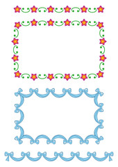 Seamless border patterns-flowers, ribbon