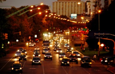 Fototapeta na wymiar Megacity Evening Traffic Jams