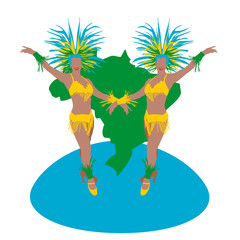 Danseuses de samba jaune