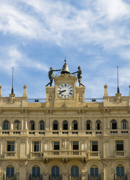 Clock at the Caja de Prevision building at Buenos Aires