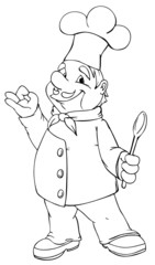 Naklejka premium Koch, Chefkoch, Chef, kochen