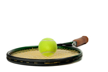 Tennis Ball on Racket
