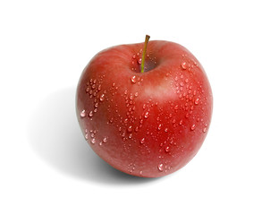 Pomme rouge mouillée