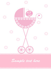Pink baby card