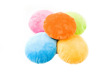 colorful pillows (isolated on the white)