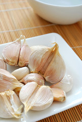 Fresh white garlic