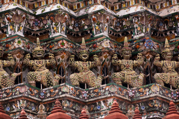 Fototapeta na wymiar Detail - Arun Wat, Arun Temple, Bankok, Thailand