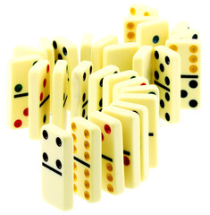 dominos cascades, fond blanc