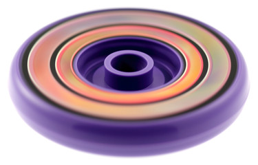 toupie gyroscopique en rotation, fond blanc