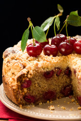 cherry crumble cake