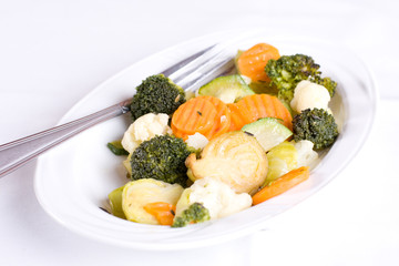Vegetables cooked in foil