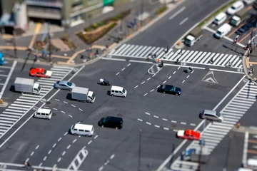 Foto op Plexiglas Crossing in Tokyo - echte tiltshift foto, geen photoshop © fugu_24