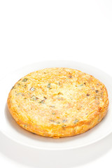 potato omelette with olive oil and green pepper